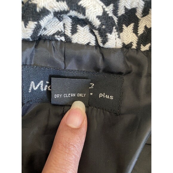 Michael P Plus Pea coat Houndstooth Womens 2X Double Breasted Clueless Tailored - Picture 9 of 10